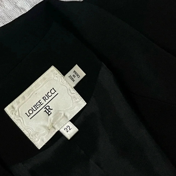 Louise Ricci jeweled black one button blazer plus size gold embroidery - Picture 6 of 11